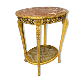 Living room table in gilded wood with gold leaf 1920 era