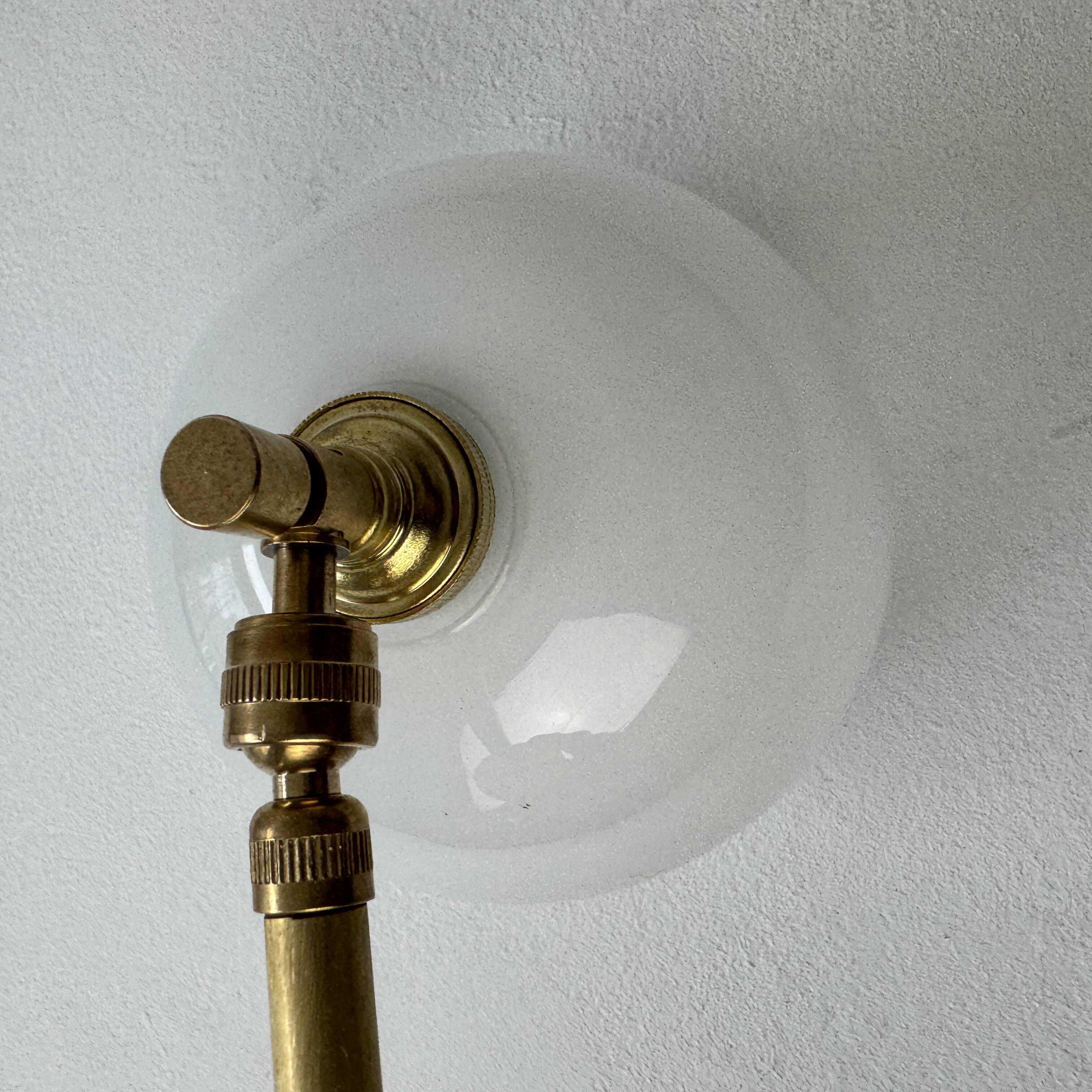PAIR OF OLD VINTAGE OPALINE AND BRASS Sconces