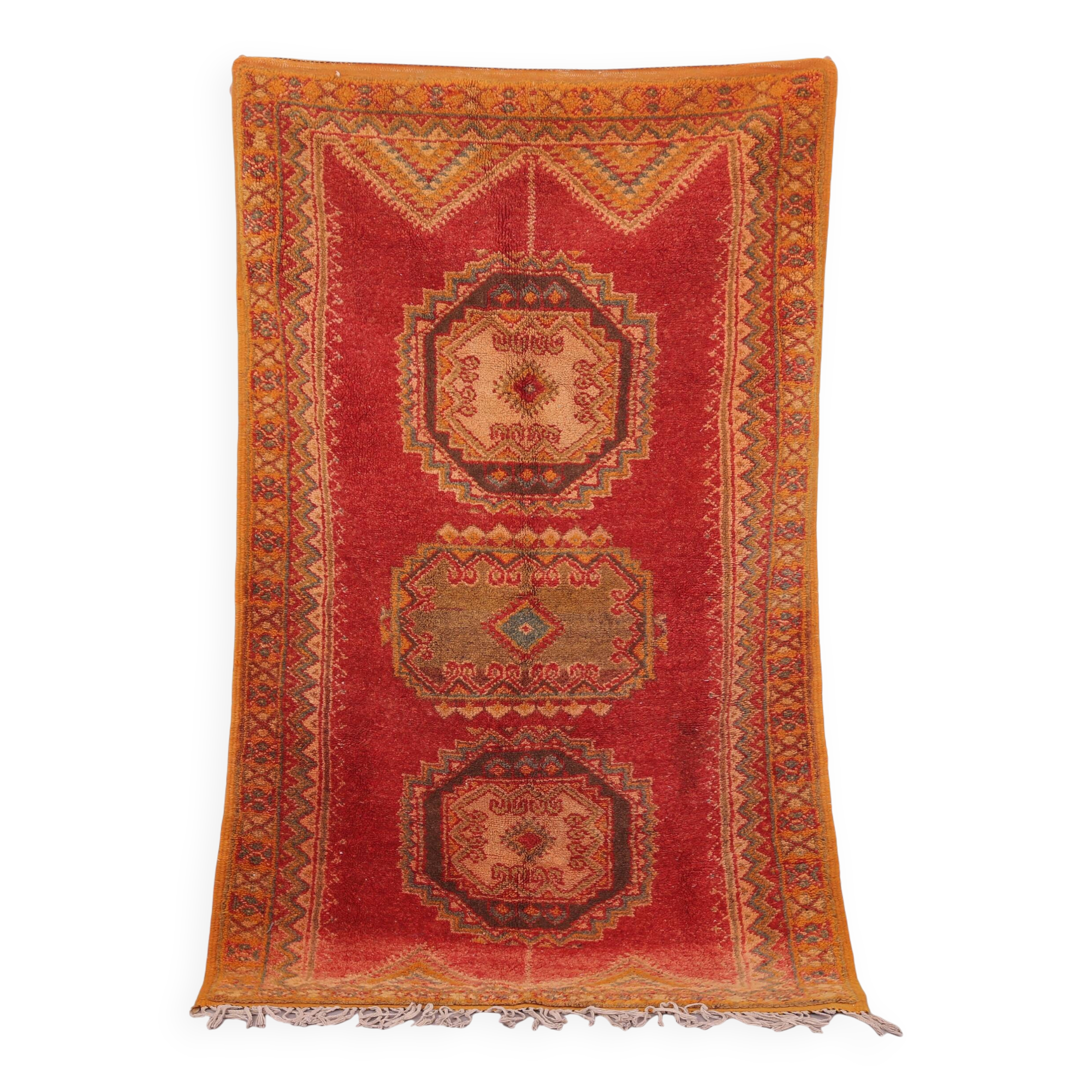 Vintage Handmade Taznakht Rug 118 x 199 cm - Berber Rug - Moroccan wool rug