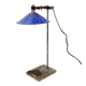 Industrial desk lamp with cobalt blue enamel shade - 1950s
