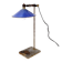 Industrial desk lamp with cobalt blue enamel shade - 1950s