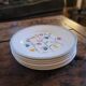 50s floral decorated earthenware dessert plates