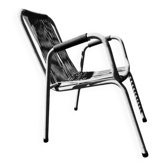 Vintage outdoor chair in webbing, 1960s-70s.