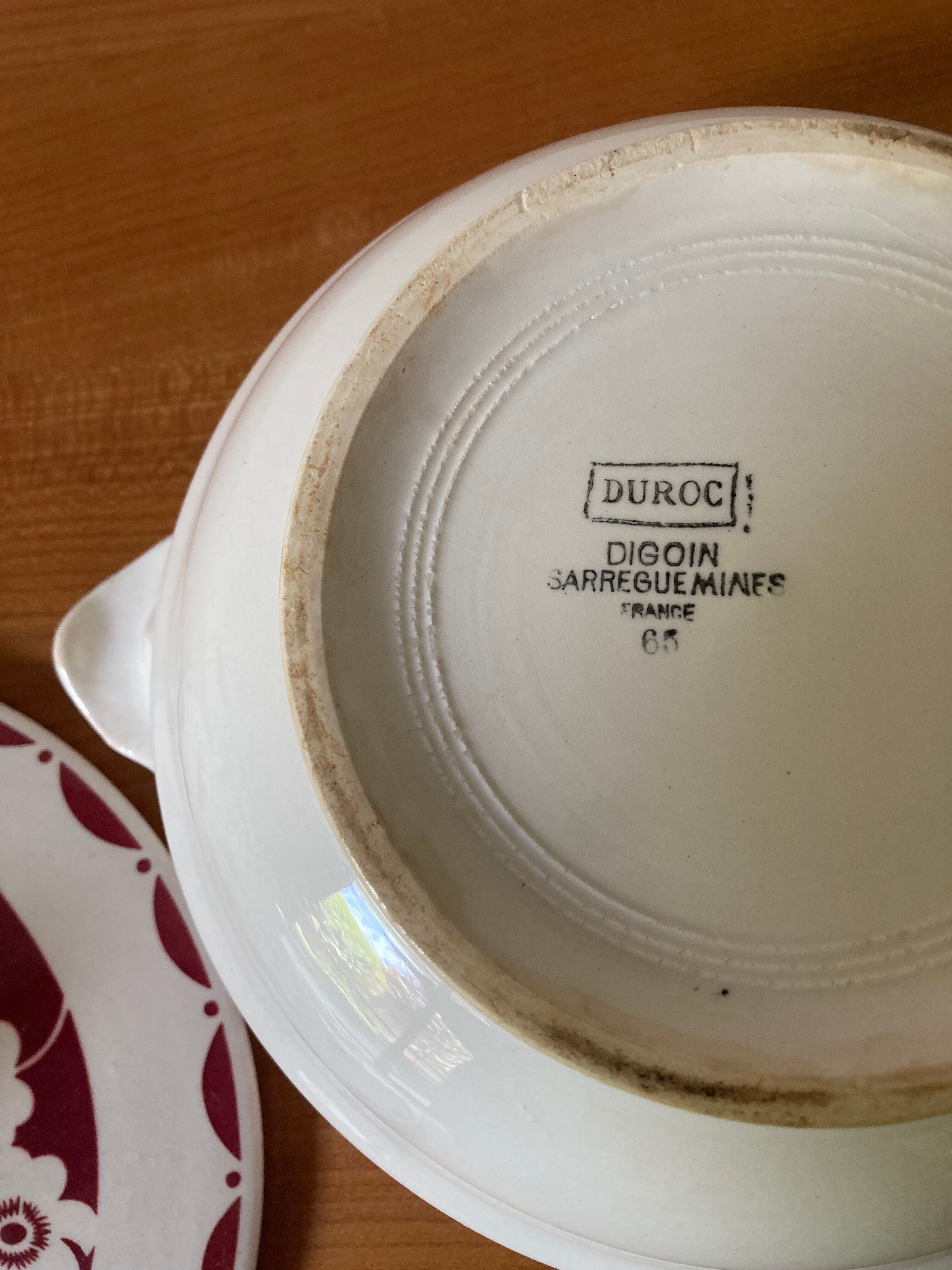 Vintage porcelain soup bowl Digoin Sarreguemines