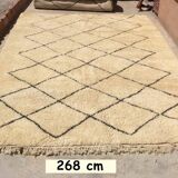 Moroccan carpet style beniouarain 100% wool 135 x 300