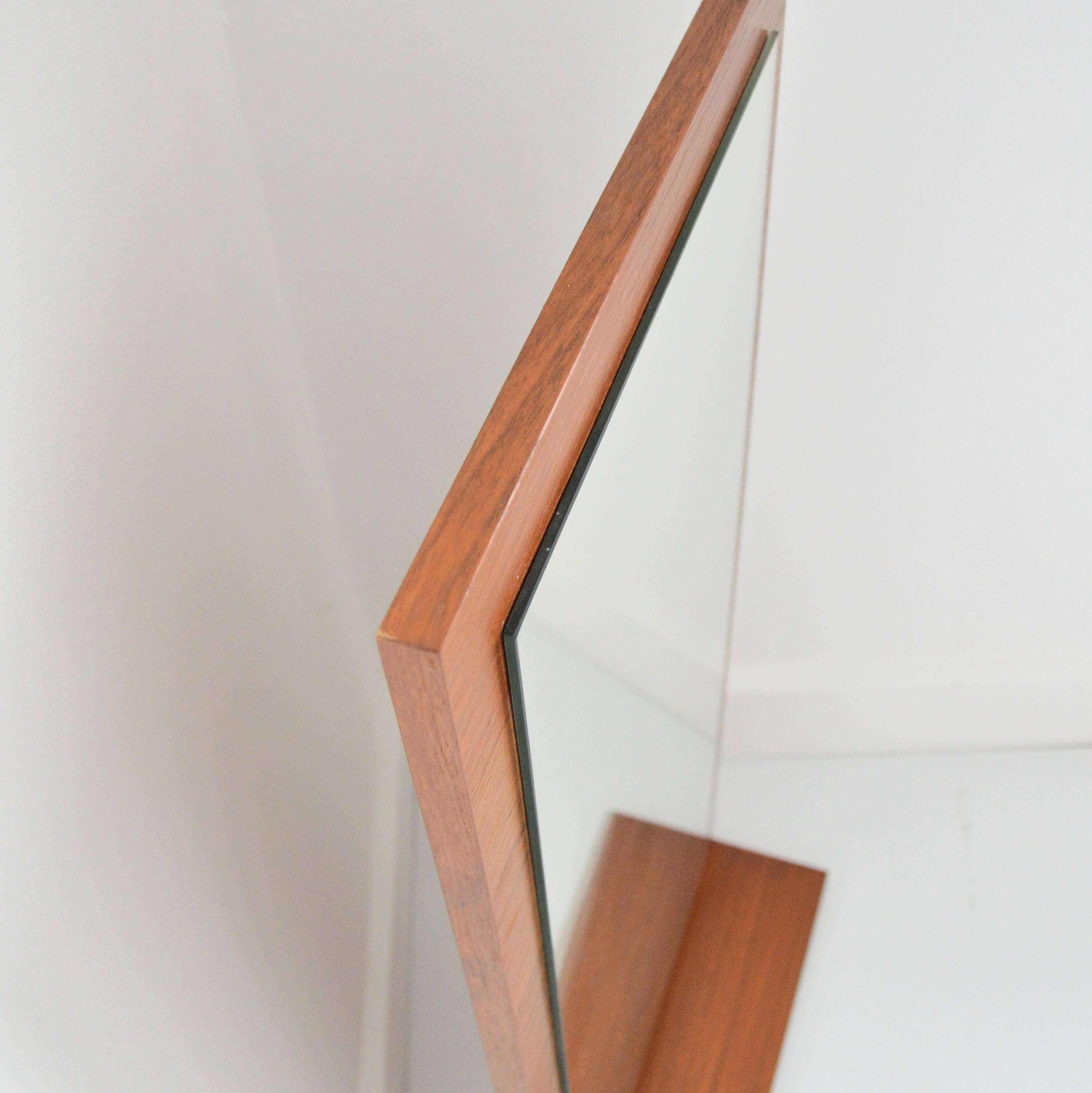 Scandinavian teak wall mirror 1960
