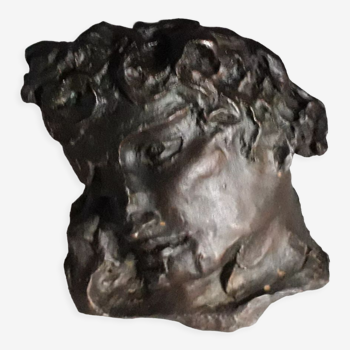 Portrait man of the ancient in bronze ephebe by Claude Mary