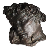 Portrait man of the ancient in bronze ephebe by Claude Mary