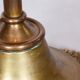 Restored Brass Art Deco Floor Lamp, France, Original Textile Shade, 1920s