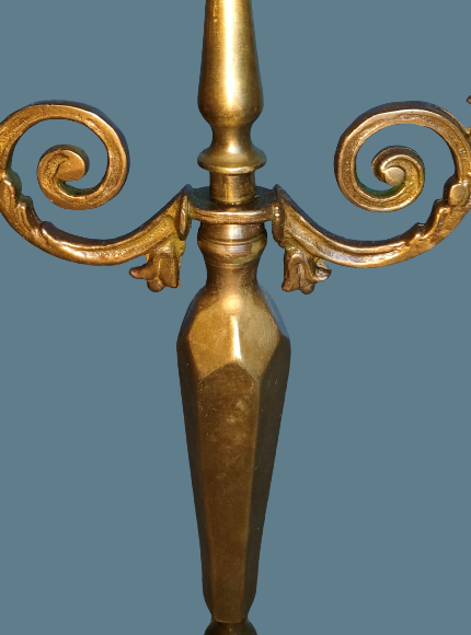 Pair of chandeliers three neo-classical fires - patinated bronze - 1950s - France