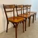 Set of 4 old vintage Baumann 50s wooden bistro chairs