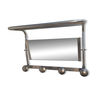 Porte manteau en aluminium miroir pivotant des années 60