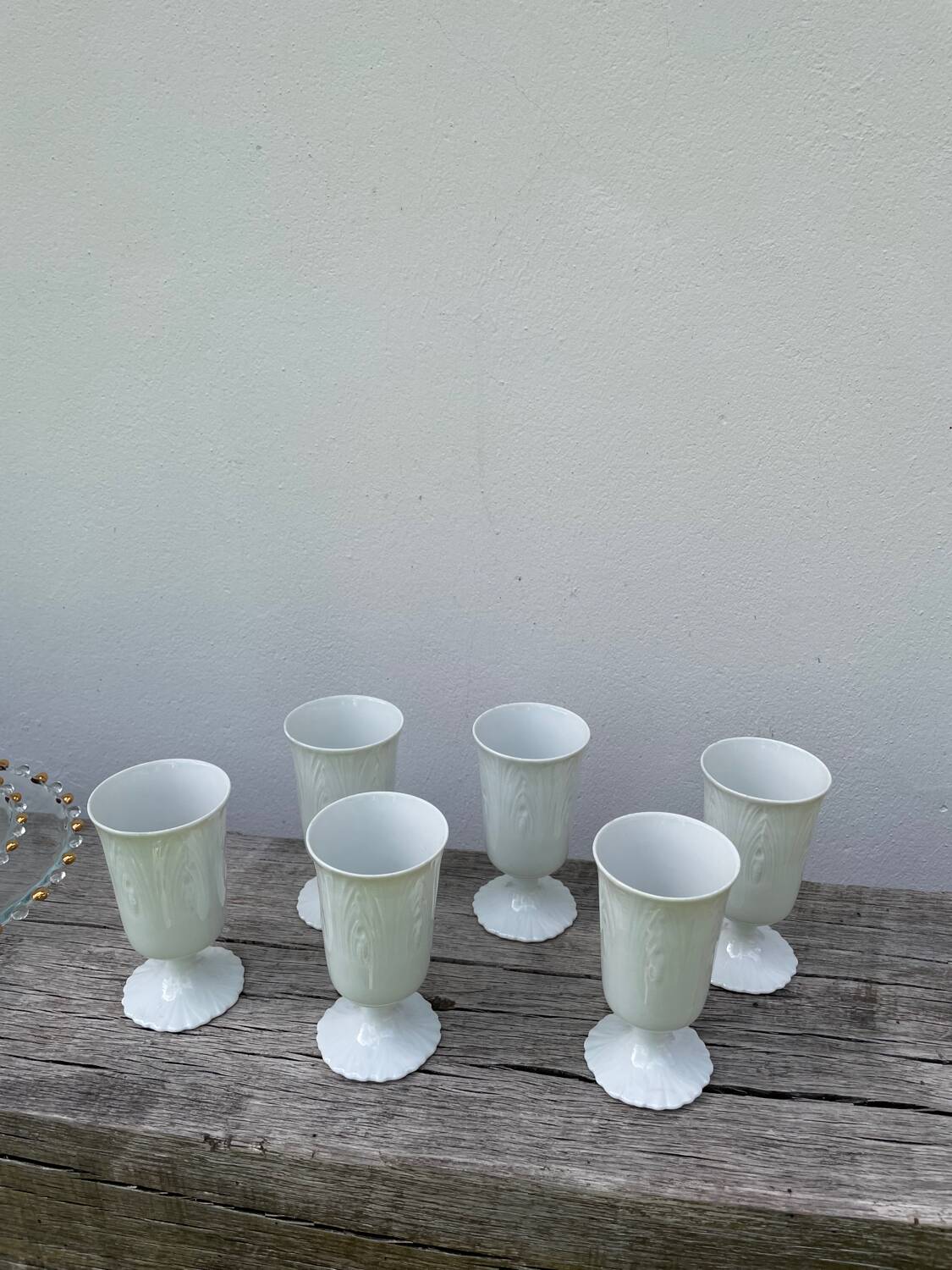 Plain white mazagran cups Limoges Seignolles Edelweis