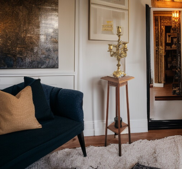 Sellette Art déco sculptée en bois massif et marbre – vers 1930