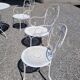 Salon de jardin ancien en fer forgé 3 fauteuils + 2 chaises
