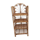 Étagère en rotin peacock vintage