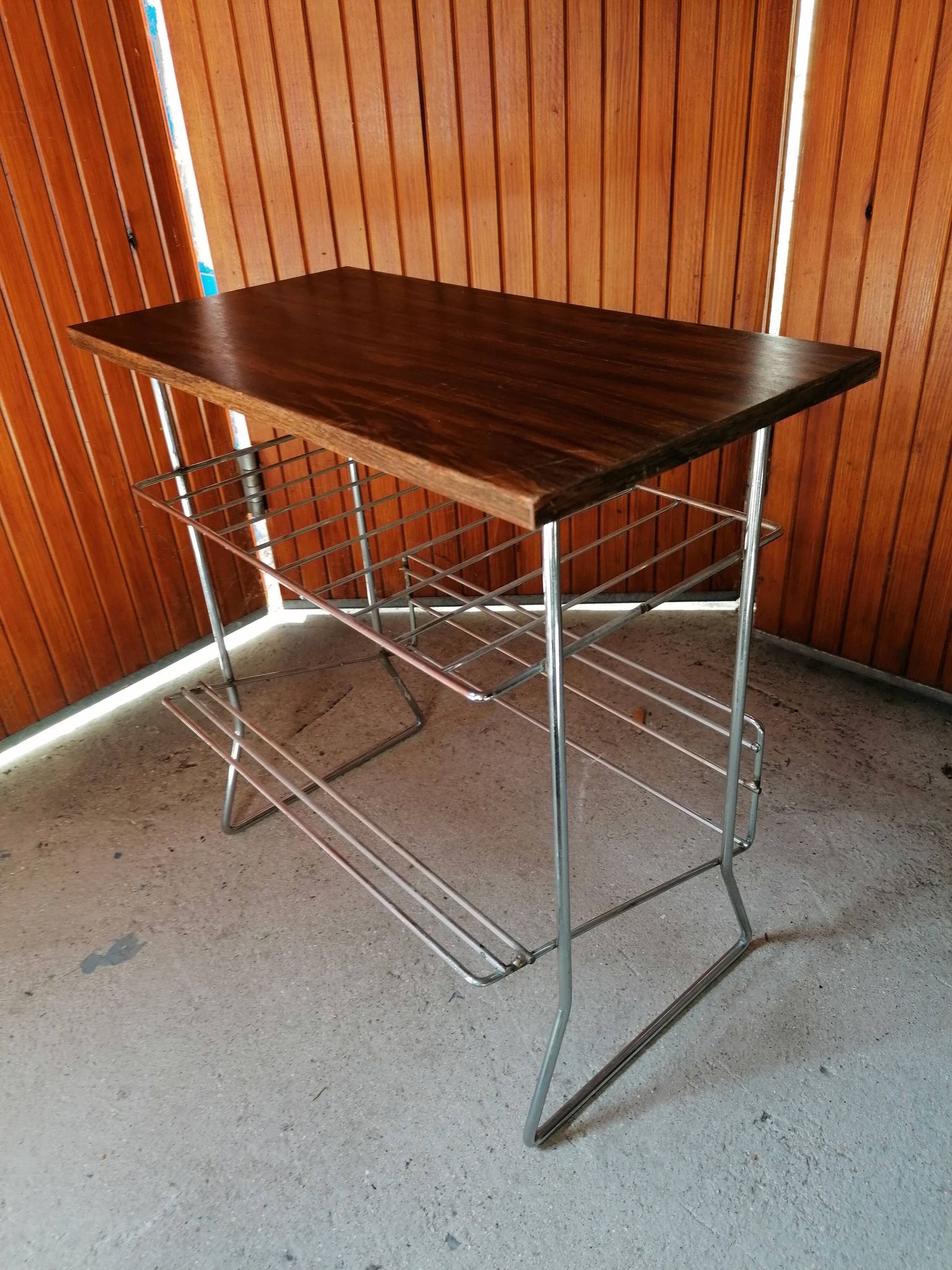Table door reviews end of sofa line of steel chrome wengué vintage
