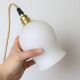 Lamp in white matte opaline, vintage