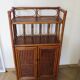 Retro-modernist - Sideboard-bookcase-2 doors-wood-rattan-cane-1960s