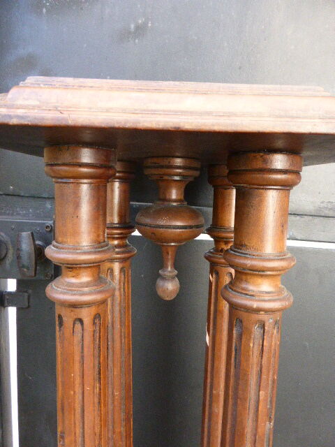 Old wooden saddle, 4 columns, chiseled,