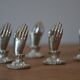 6 silver-plated menu holders A British production