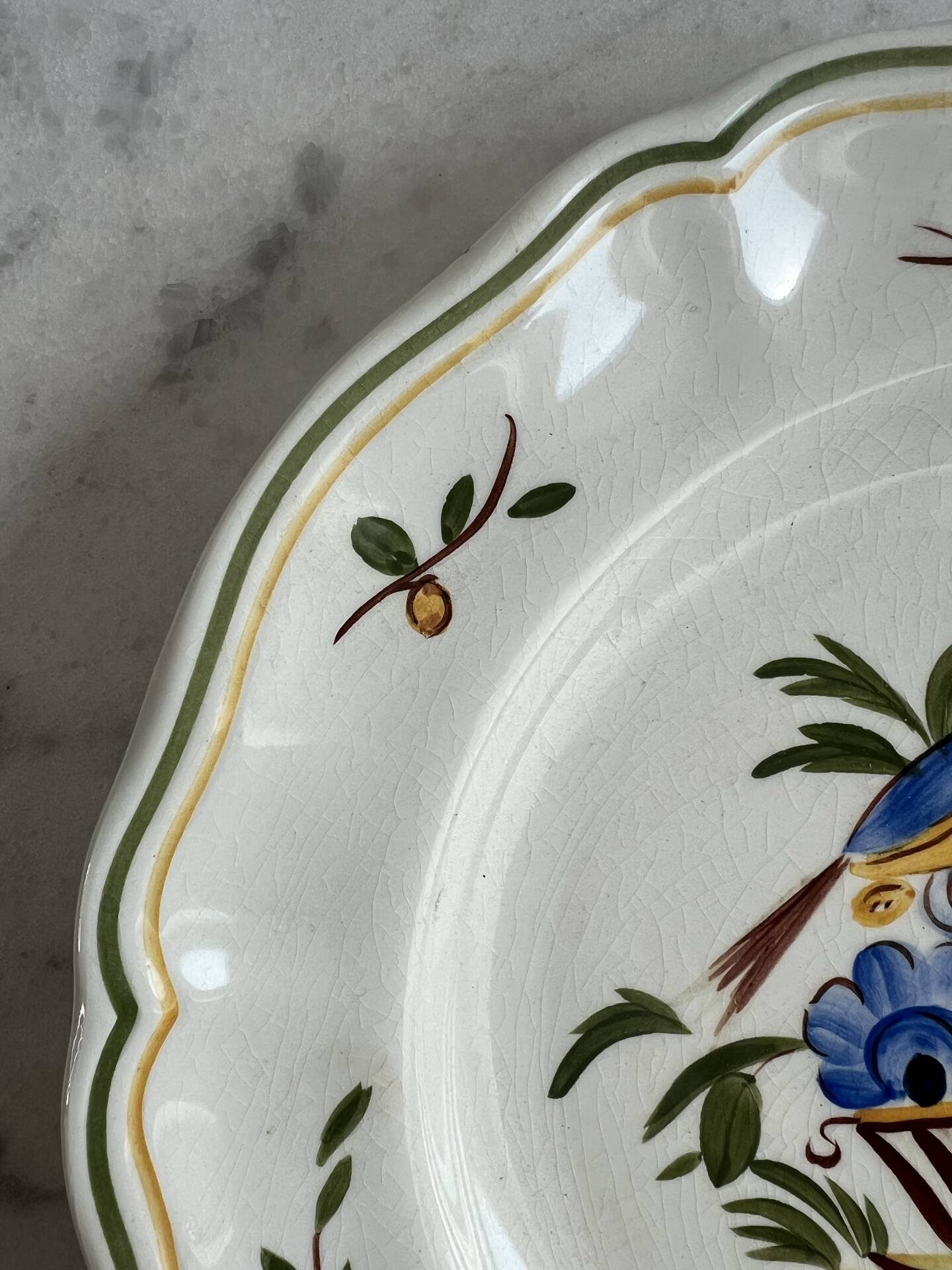 Longchamp hand-painted. Set of 2 flat plates.