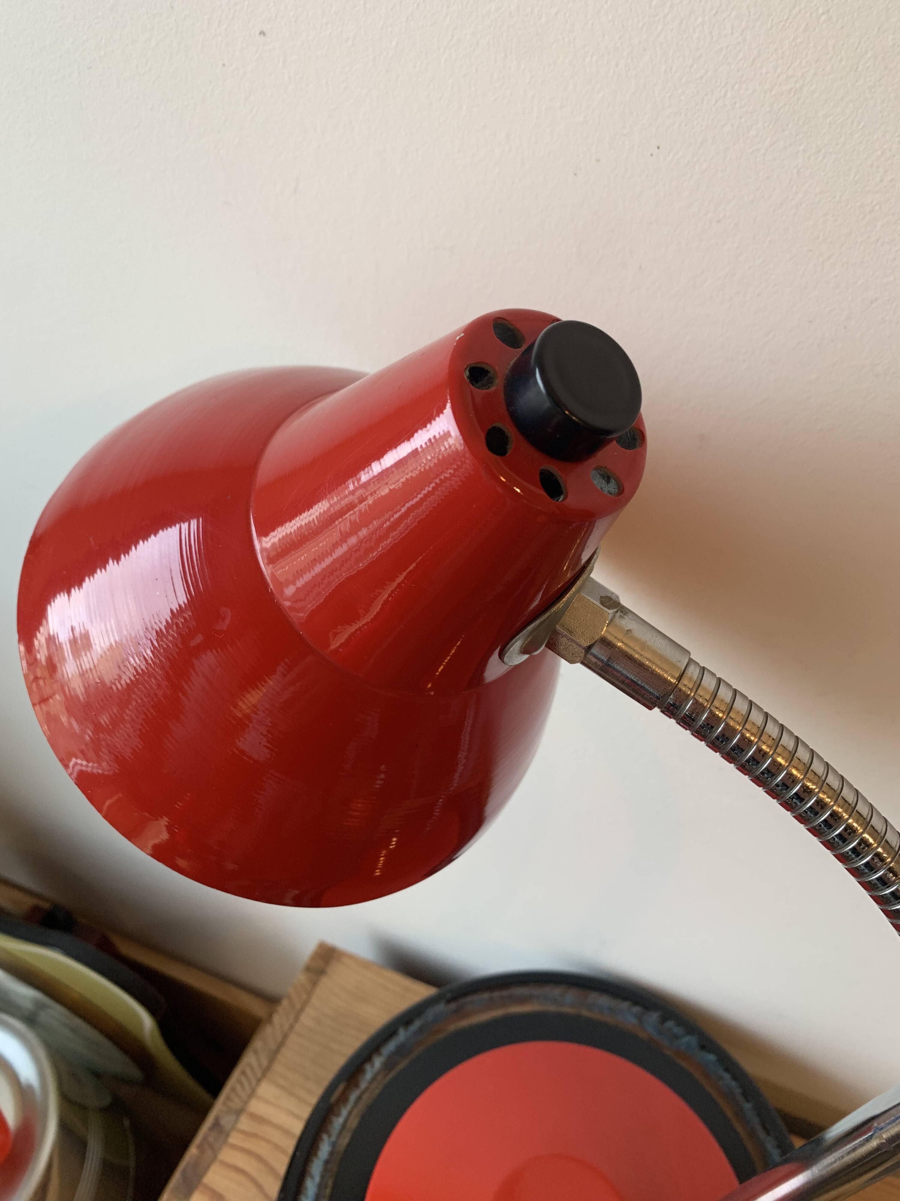 Vintage Red Metal Retro Lamp