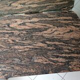 Vintage natural stone table with central architectural base, 70s.