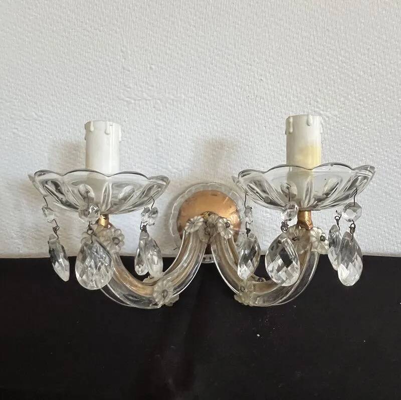Paire d’appliques à pampilles