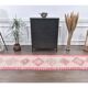 Pink Vintage Turkish Hand-Knotted Tribal Runner 74x391