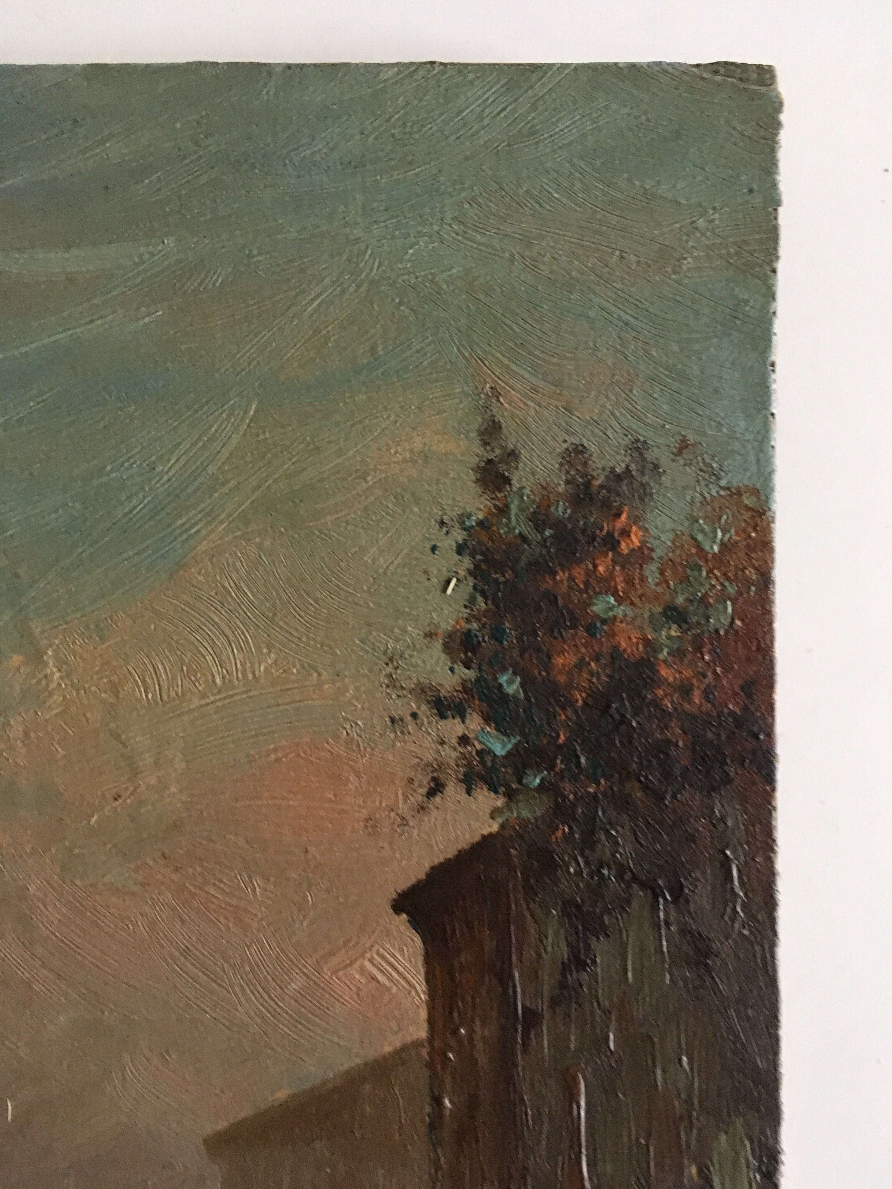 Oil on wood View of Venice at sunrise for the 40s