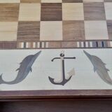 Table at play marquetry