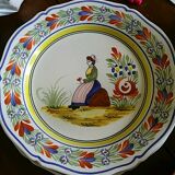 2 Breton Henriot plates from the Quimper earthenware factory