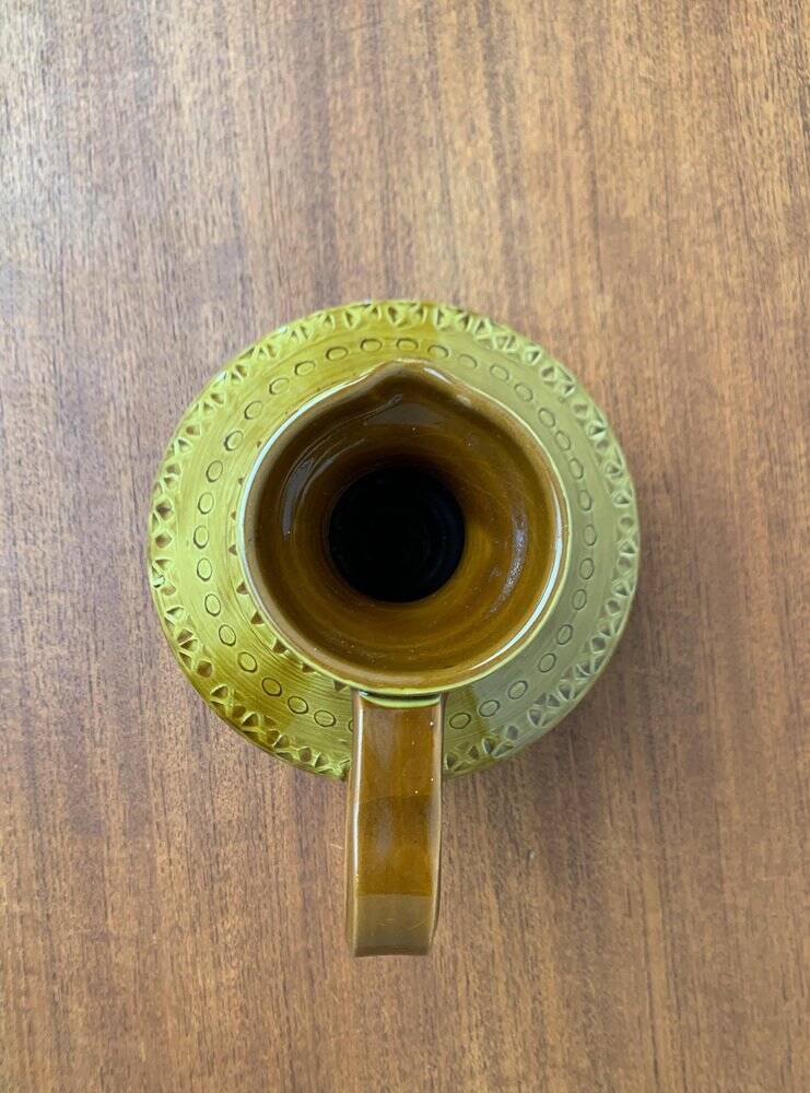 Italian pottery carafe from the mid-century by Aldo Londi for Bitossi, 1960s.