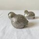Salière et poivrière en métal argenté oiseaux vintage