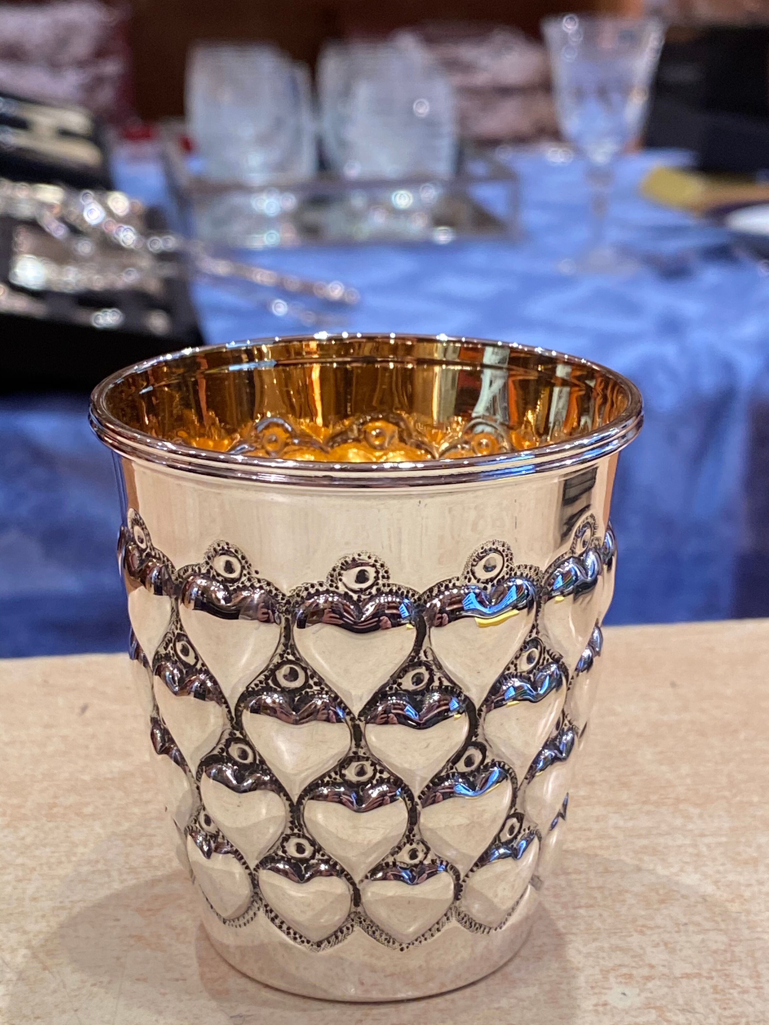Timbale in solid silver and vermeil