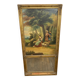 19th century gilded wooden trumeau with romantic scene - 69cm x 140cm
