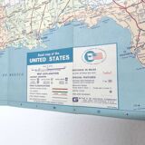 Vintage map USA 1970 America