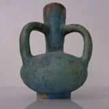 German studio ceramic handle vase by Lu & Gerd Grove, Lübeck, 1960s