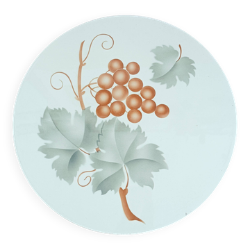 Trivet, earthenware tray, grape pattern