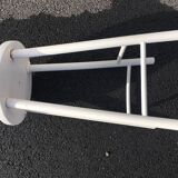 White tinted scandinavian wooden stool 1960