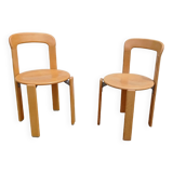 Pair of Bruno Rey Wooden Chairs