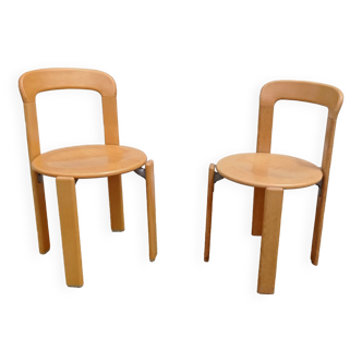 Pair of Bruno Rey Wooden Chairs