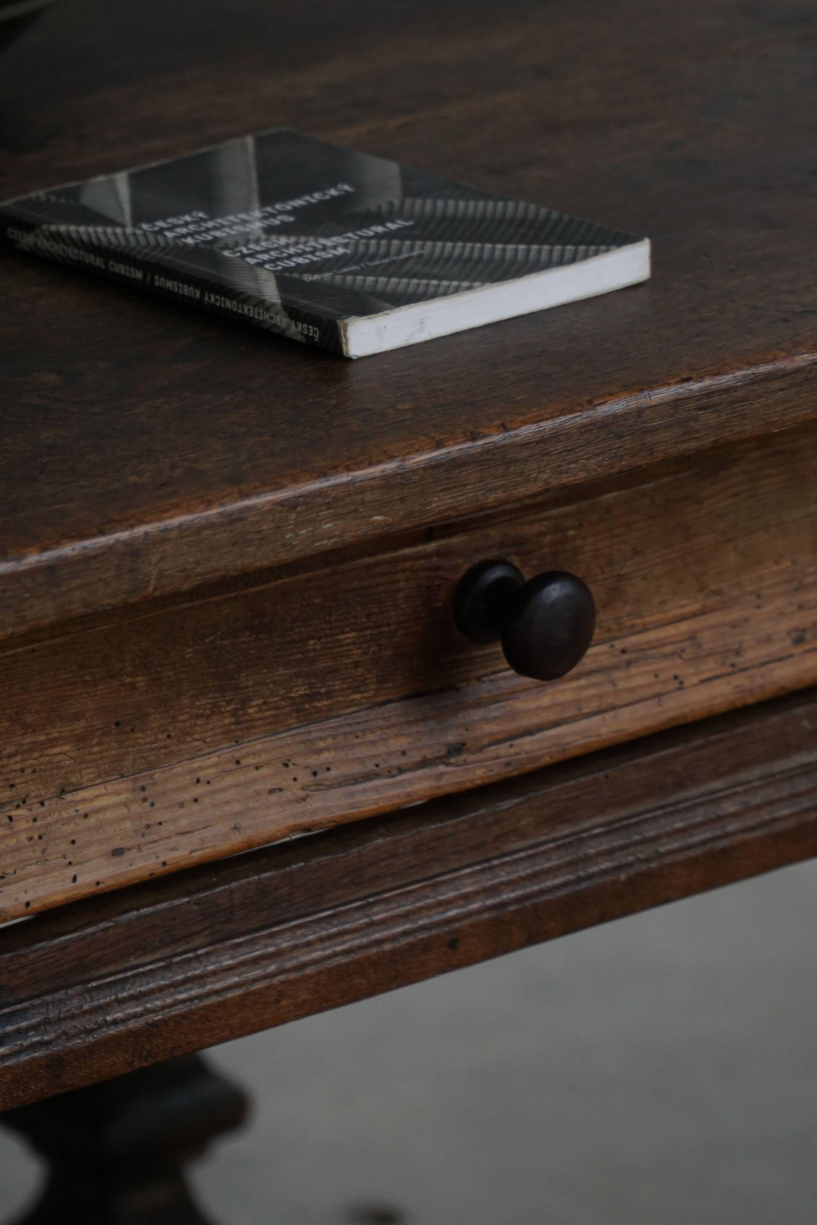 19th-century Baroque side table in oak, Danish cabinetmaker, 1800s
