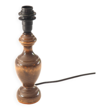 Turned wooden bedside lamp base