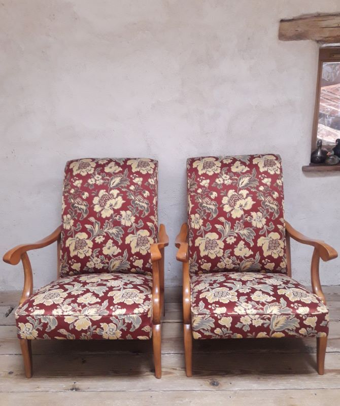 Pair of vintage 1950 armchairs