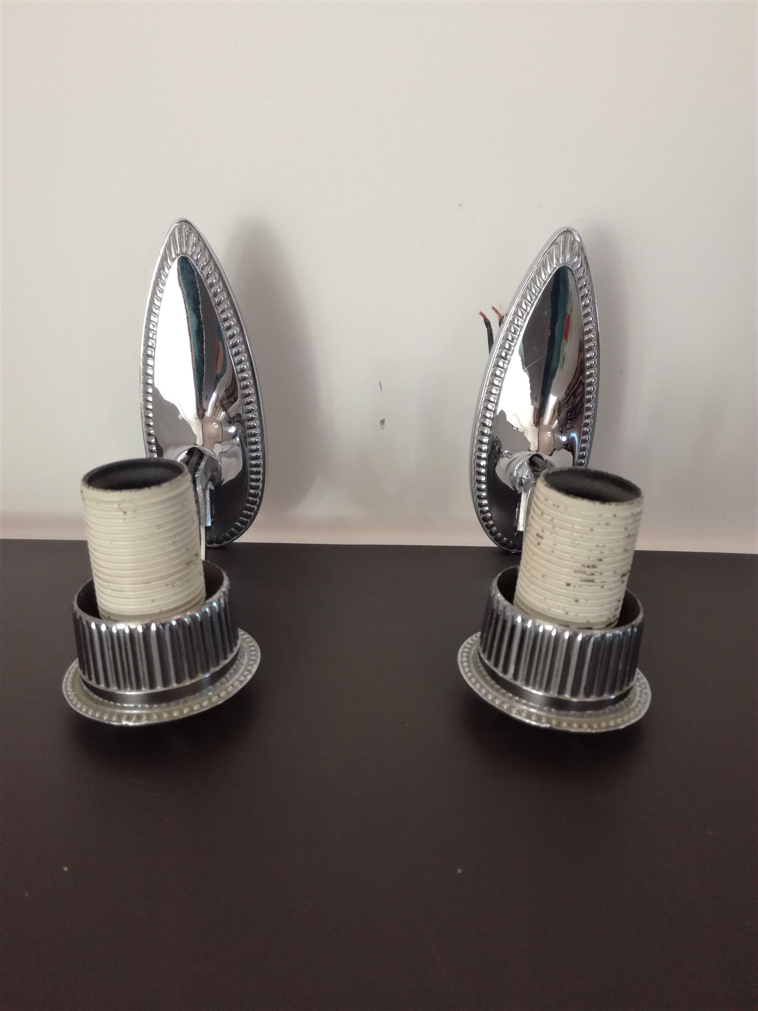Paire d'appliques chrome