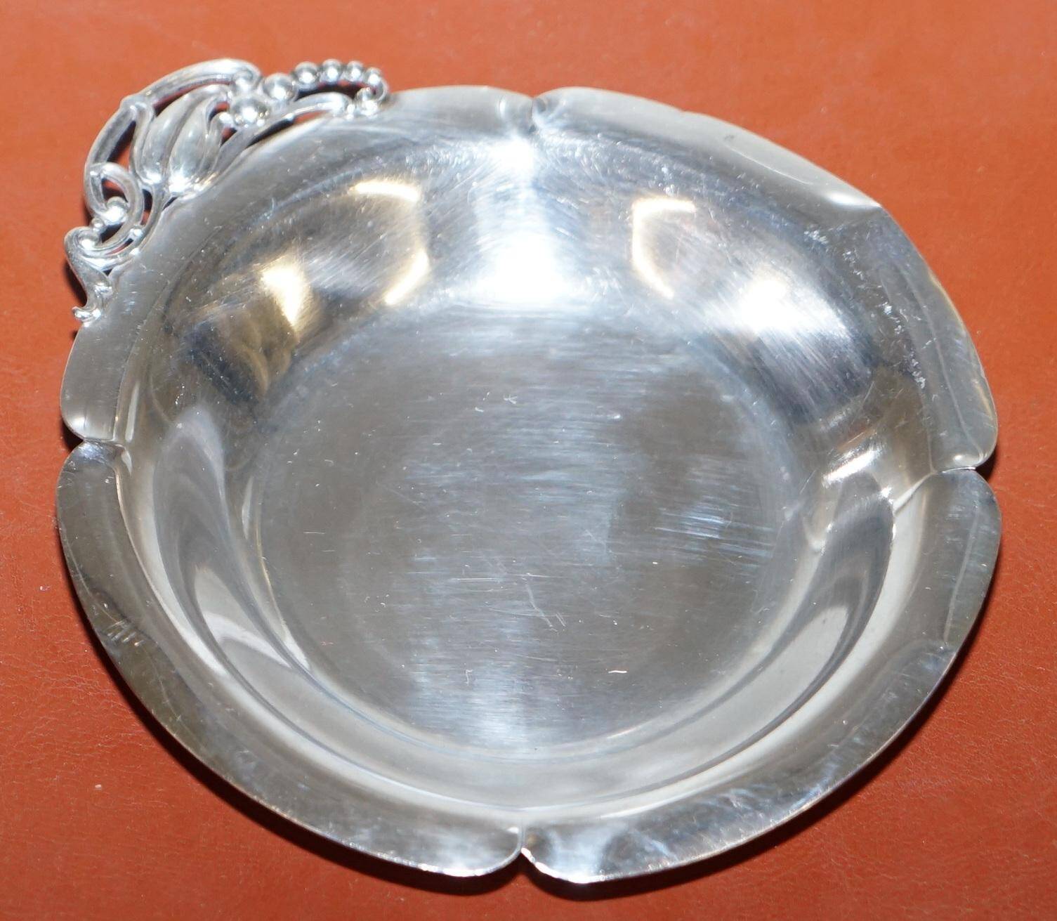 Pair of sterling silver biscuit dishes by Webster circa 1950.