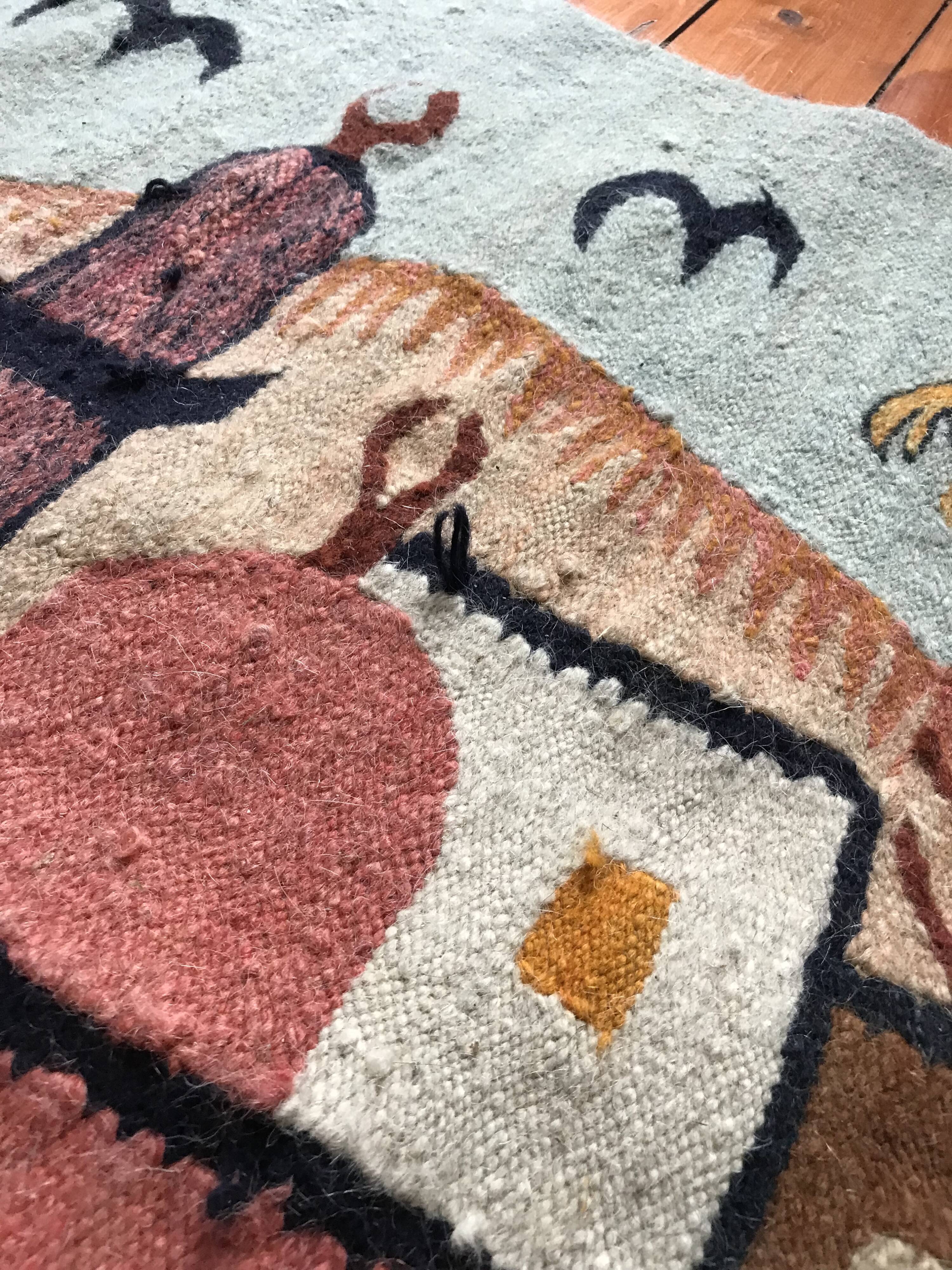 Vintage Egyptian Tapestry Ramsès Wissa Wassef circa 1960