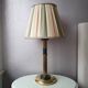 Brass lamp with pleated cap, 70s, Hollywood Regency